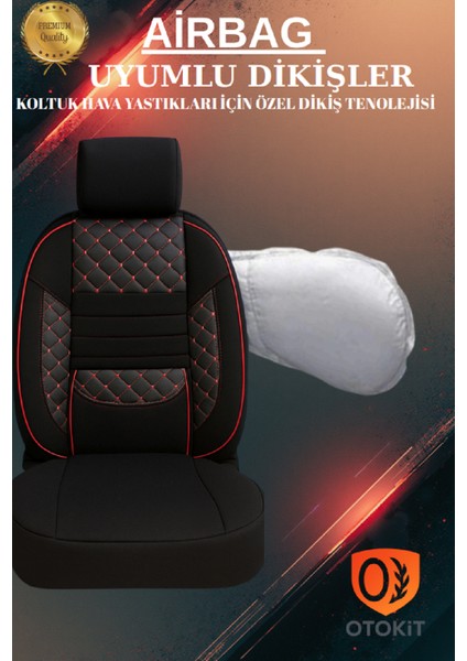 Hyundai Accent Yumurta Kasa 1996 Üniversal Kırmızı Desenli Brıght Color Deri Detaylı Oto Kılıf