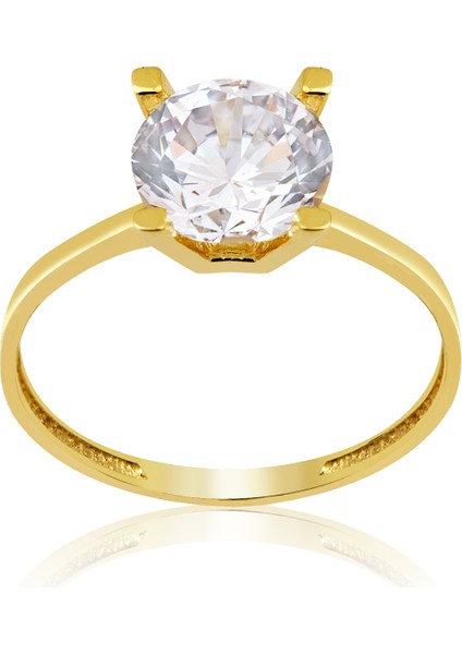 8 Ayar Altın Tektaş Yüzük