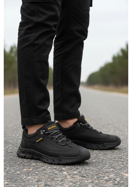 Siyah Nubuk Hakiki Deri Kaymaz Taban Erkek Günlük Ayakkabı