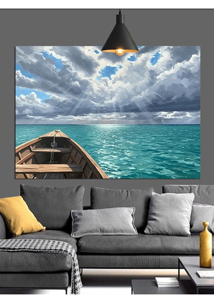 Fırtınalı Denizde Büyük Dalgalar Dekoratif Kanvas - Mdf Ahşap Tablo fiyatları