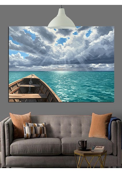 Fırtınalı Denizde Büyük Dalgalar Dekoratif Kanvas - Mdf Ahşap Tablo modelleri