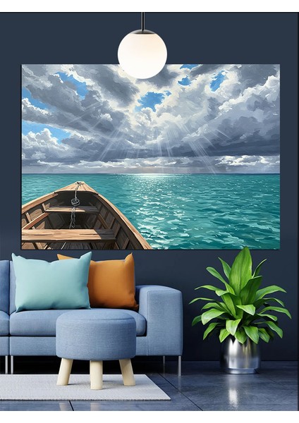 Fırtınalı Denizde Büyük Dalgalar Dekoratif Kanvas - Mdf Ahşap Tablo indirimleri