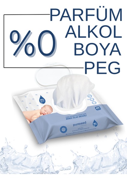 Organik Içerikli %99 Saf Su Bebek Islak Havlusu 12X60 fiyatları