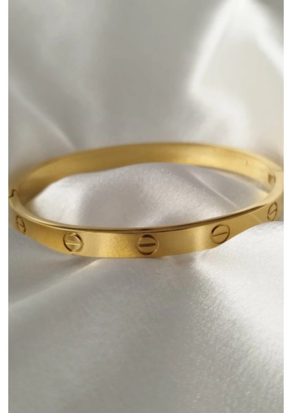 Altın Renk Düz Kalın Model Bileklik Crtıer-Blk-Zrv-3