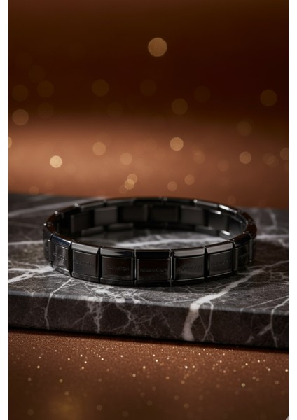 Çelik Italyan Charm Unisex Siyah Bileklik Chrm-Blk-S fırsatları