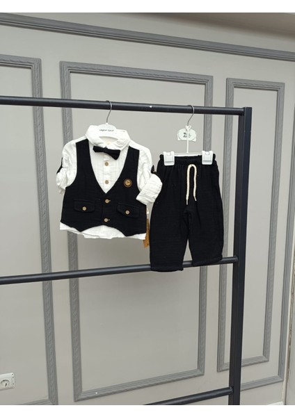 Pamuklu Müslin Papyonlu Bebek Takımı CD05 modelleri