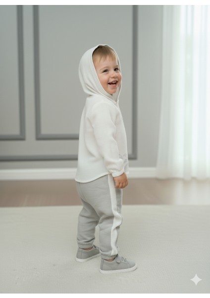 Pamuklu Müslin Kapşonlu Baskılı Bebek Takımı fiyatları