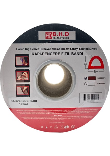 B.h.d BHD00480 100MT Kapı ve Pencere Fitil Bandı Kahverengi Kauçuk modelleri