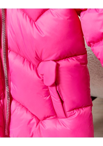 Kız Bebek Kapüşonlu Fermuarlı Şişme Mont 51351 modelleri