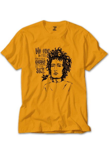 Bob Dylan Birds Sarı Tişört Liyada