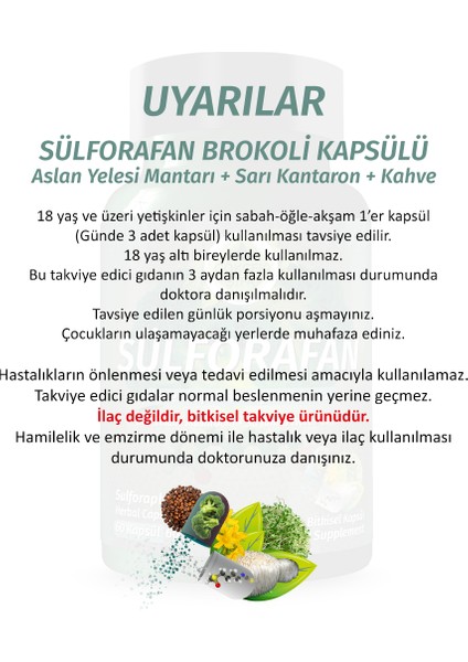 Sülforafan Brokoli Kapsül (SULFORAPHANE BROCCOLİ CAPSULE) fiyatları