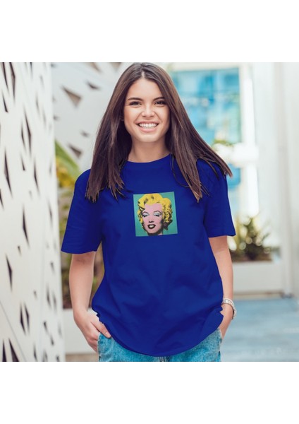 Andy Warhol / Marilyn Monroe Blue Oversize Tişört - Mavi fiyatları