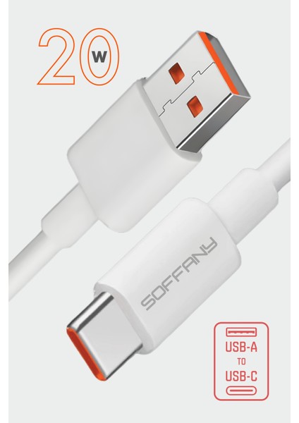 20W Usb-A – Usb-C Şarj ve Data Kablosu