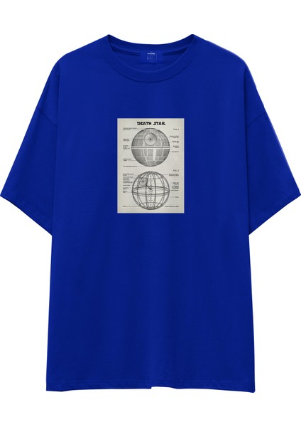 Death Star Oversize Tişört - Mavi