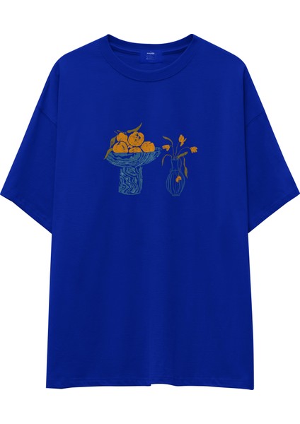 Dolce Calma Oversize Tişört - Mavi