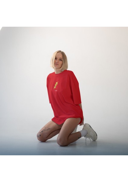 Extra Dirty Oversize Tişört - Kırmızı fiyatları