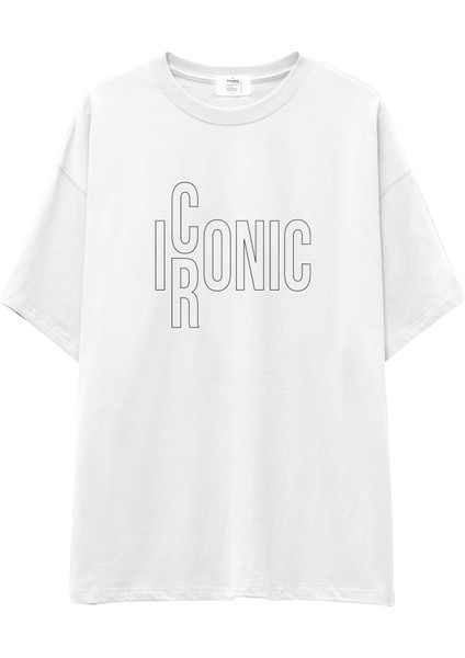 I/rconıc Oversize Tişört - Beyaz