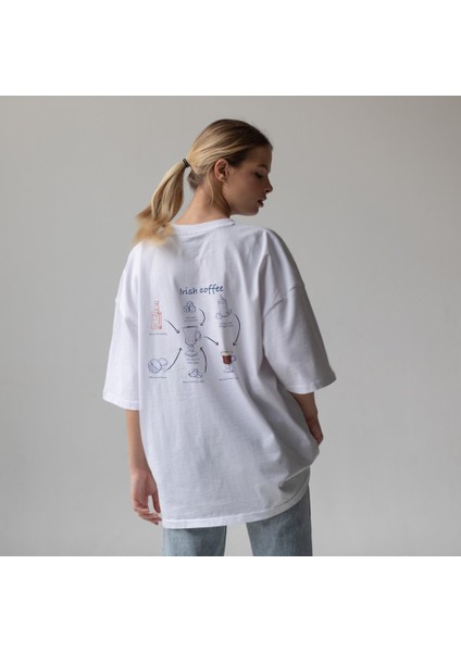 Irish Coffee Oversize Tişört - Beyaz modelleri
