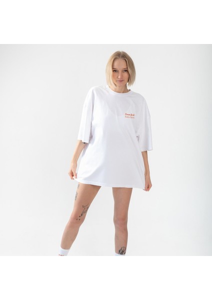 Irish Coffee Oversize Tişört - Beyaz fırsatları