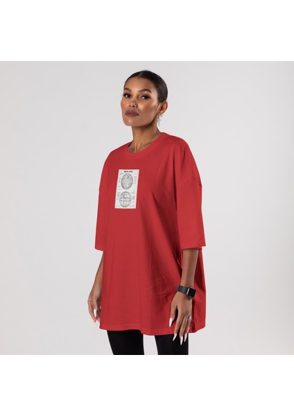 Death Star Oversize Tişört - Kırmızı fiyatları