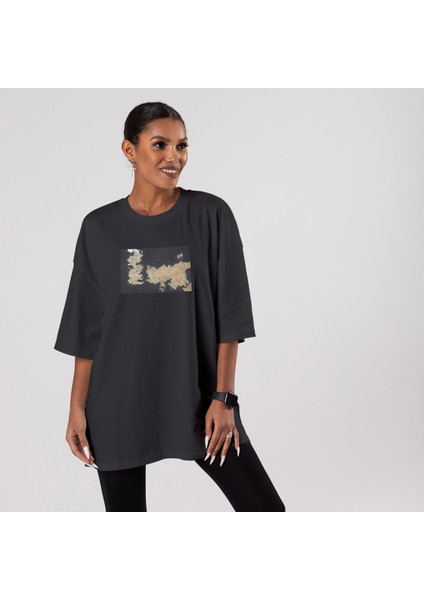 Game Of Thrones Map Oversize Tişört - Siyah fiyatları