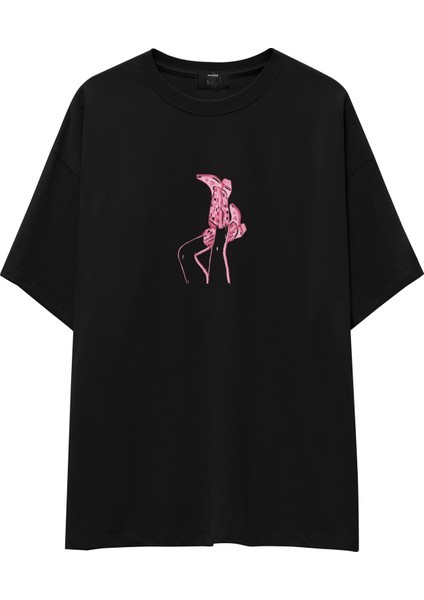 Hot Steps Oversize Tişört - Siyah