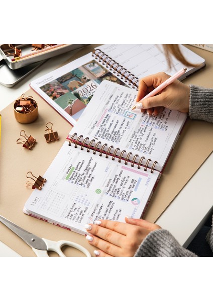 2026 18X20 Spiralli Haftalık Kare Ajanda 12 Aylık - Kolaj modelleri