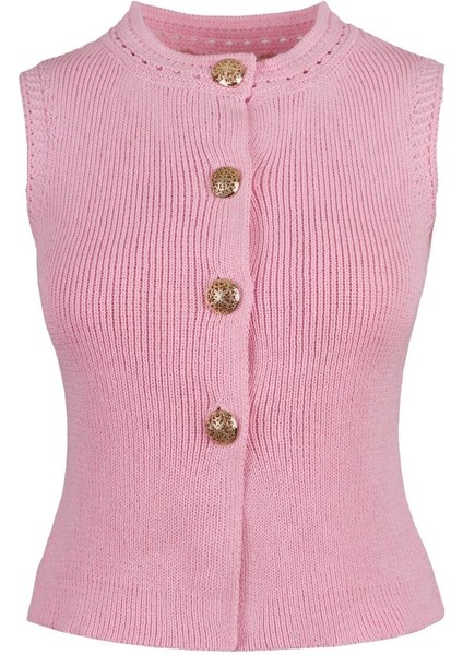 Gold Düğmeli Triko Top