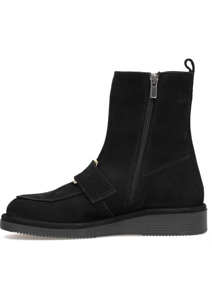 Elit Lorivane Kadın Hakiki Nubuk Deri Düz Bot Siyah modelleri