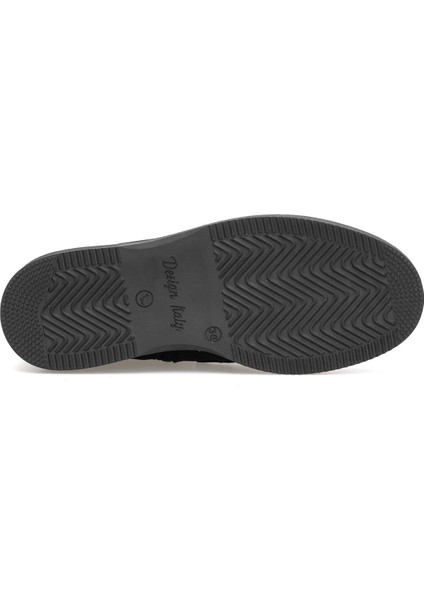 Elit Lorivane Kadın Hakiki Nubuk Deri Düz Bot Siyah