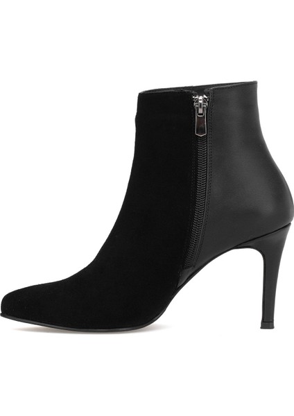 Elit Jasmina Kadın Hakiki Rugan Deri Klasik Topuklu Bot Siyah modelleri