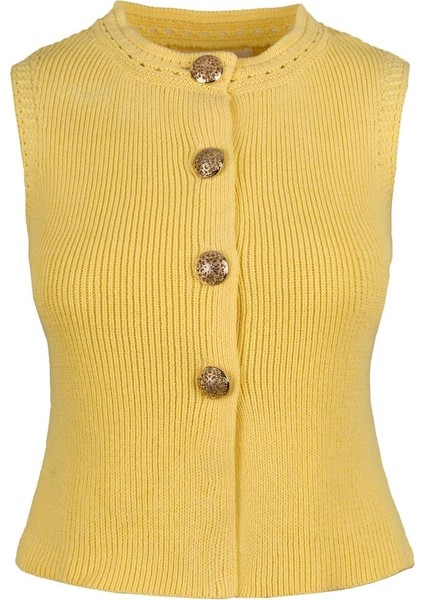 Gold Düğmeli Triko Top