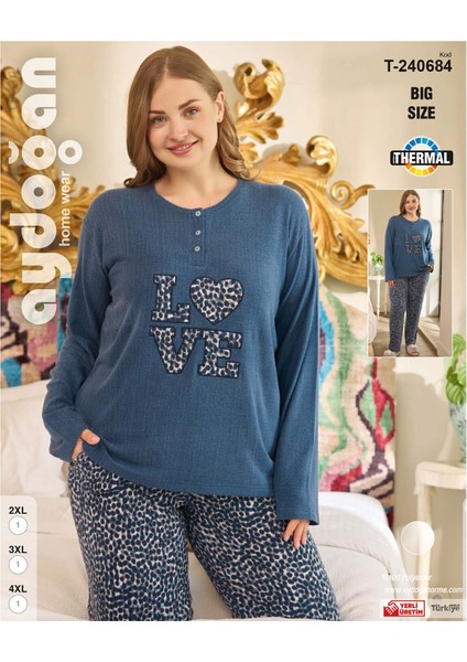 Aydoğan 240684 Battal Beden Cepli Thermal U.kol Pijama Takımı