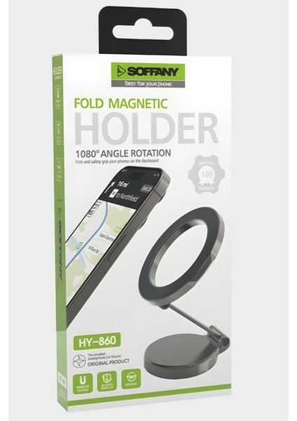 HY-860 360° Metal Torpido Üstü Magsafe Uyumlu Telefon Tutucu modelleri