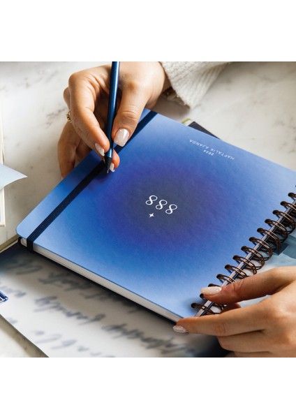 2026 18X20 Spiralli Haftalık Kare Ajanda 12 Aylık - Mavi Aura fiyatları