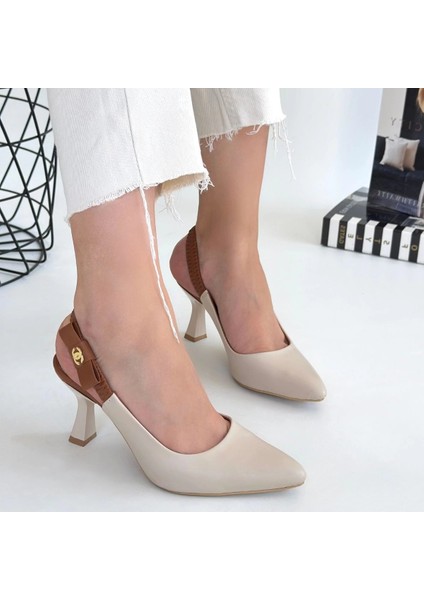 Toran Bej Cilt Topuklu Ayakkabı fırsatları