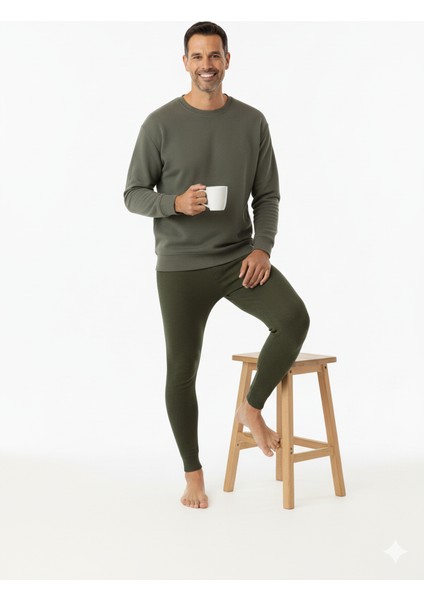 Erkek Kışlık Yünlü Termal Içlik Kalın Triko Örme Düz Renk Sıcak Tutar Rahat Tam Kalıp fırsatları