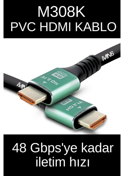 M308K 8k HDMI Kablo/hdmi Kablo 5 Metre-Hdr-Hdmi 2.1 KABLO-3D-7680ULTRA Arc 48GBPS Fiber-Hdmi Kablo modelleri
