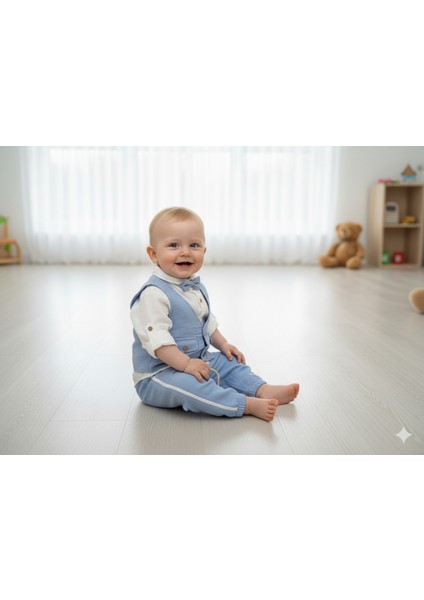 Pamuklu Müslin Papyonlu Bebek Takımı CD05 fiyatları