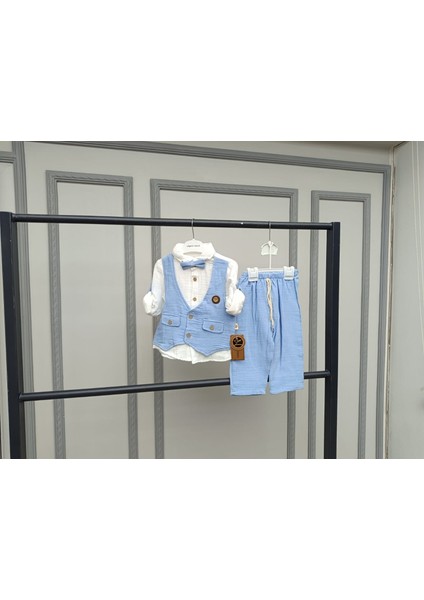 Pamuklu Müslin Papyonlu Bebek Takımı CD05 modelleri