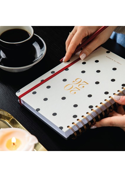 2026 Spiralli Günlük Ajanda 12 Aylık – 17X24 cm Puantiye fiyatları