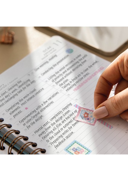 2026 Spiralli Günlük Ajanda 12 Aylık – 17X24 cm Puantiye modelleri