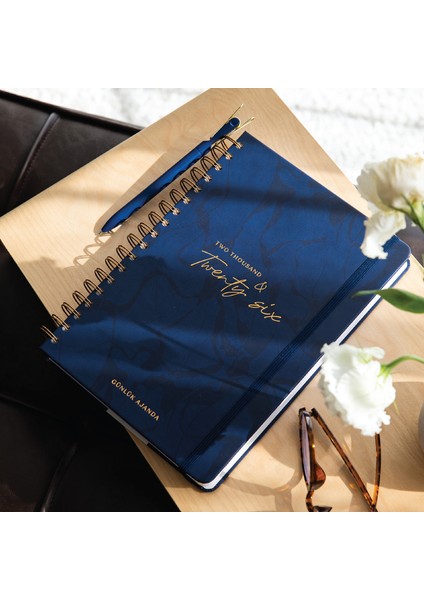 2026 Spiralli Günlük Ajanda 12 Aylık – 17X24 cm Lacivert