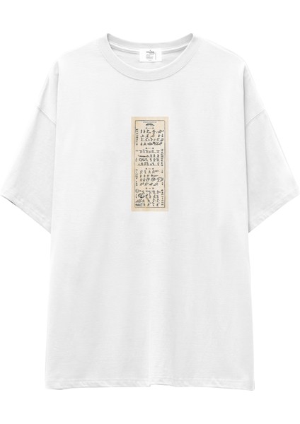 Avatar The Last Airbender Bending Scrolls Oversize Tişört - Beyaz