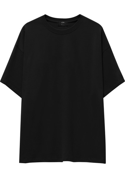 Basic Oversized Fit Tişört - Siyah