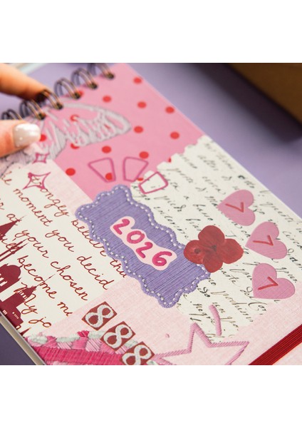 2026 Dikey Haftalık Ajanda – Yatay A5 Formda Spiralli Sert Kapak Haftalık Ajanda 21X15 cm Kolaj fiyatları