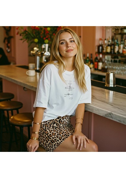 F4U Corsair Oversize Tişört - Beyaz fiyatları