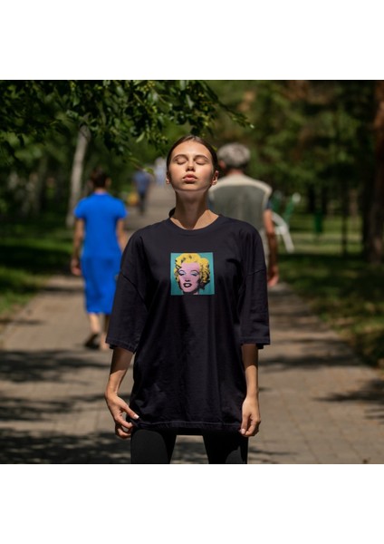 Andy Warhol / Marilyn Monroe Blue Oversize Tişört - Siyah fiyatları