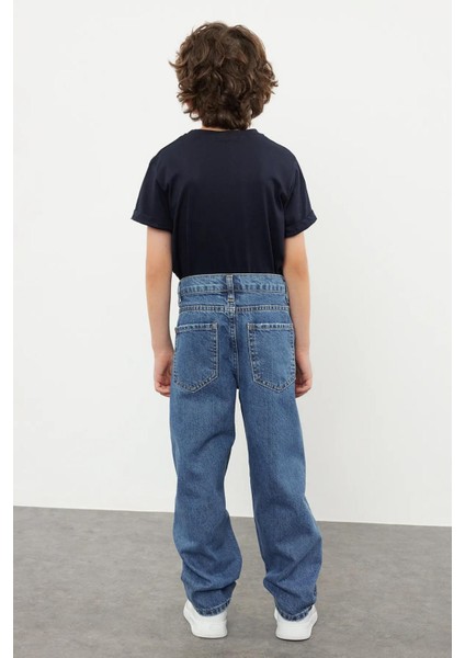 Mavi Renk Erkek Çocuk Regular Pamuklu Denim Pantolon Jean fiyatları
