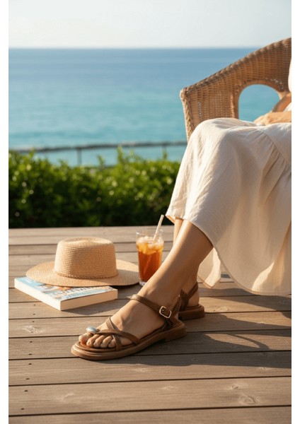 Millo Taba Yüzük Detaylı Günlük Kullanım Sandalet modelleri